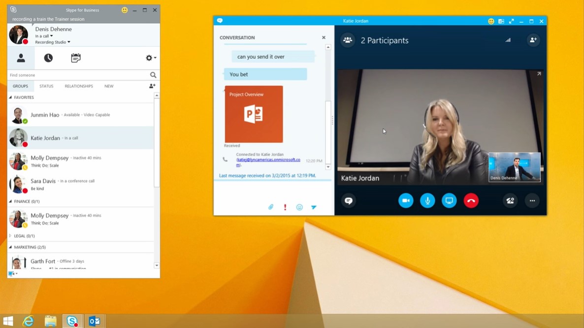 Zu sehen ist ein Screenshot aus einem YouTube-Video von Microsoft über Skype for Business Online. Bild: Microsoft/YouTube