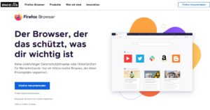 Zu sehen ist ein Screenshot der Produktseite von Mozilla Firefox. Es geht um die Frage: Welcher Browser ist der sicherste? Bild: Screenshot