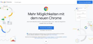 Zu sehen ist ein Screenshot der Produktseite von Google Chrome. Es geht um die Frage: Welcher Browser ist der sicherste? Bild: Screenshot