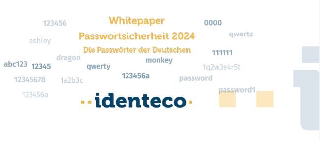 Zu sehen ist eine Grafik, die beliebte Passwörter 2024 zeigt. Grafik: identeco